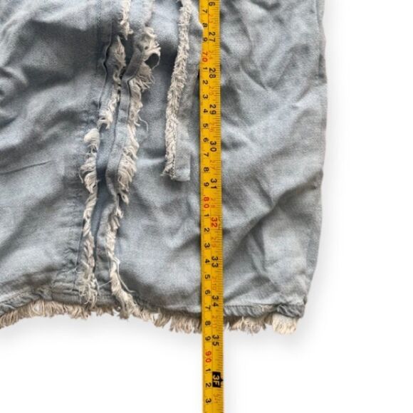 Splendid Women's Blue Sleeveless Crosshatch Tie Side Mini Wrap Dress Size M NWT - Picture 8 of 8